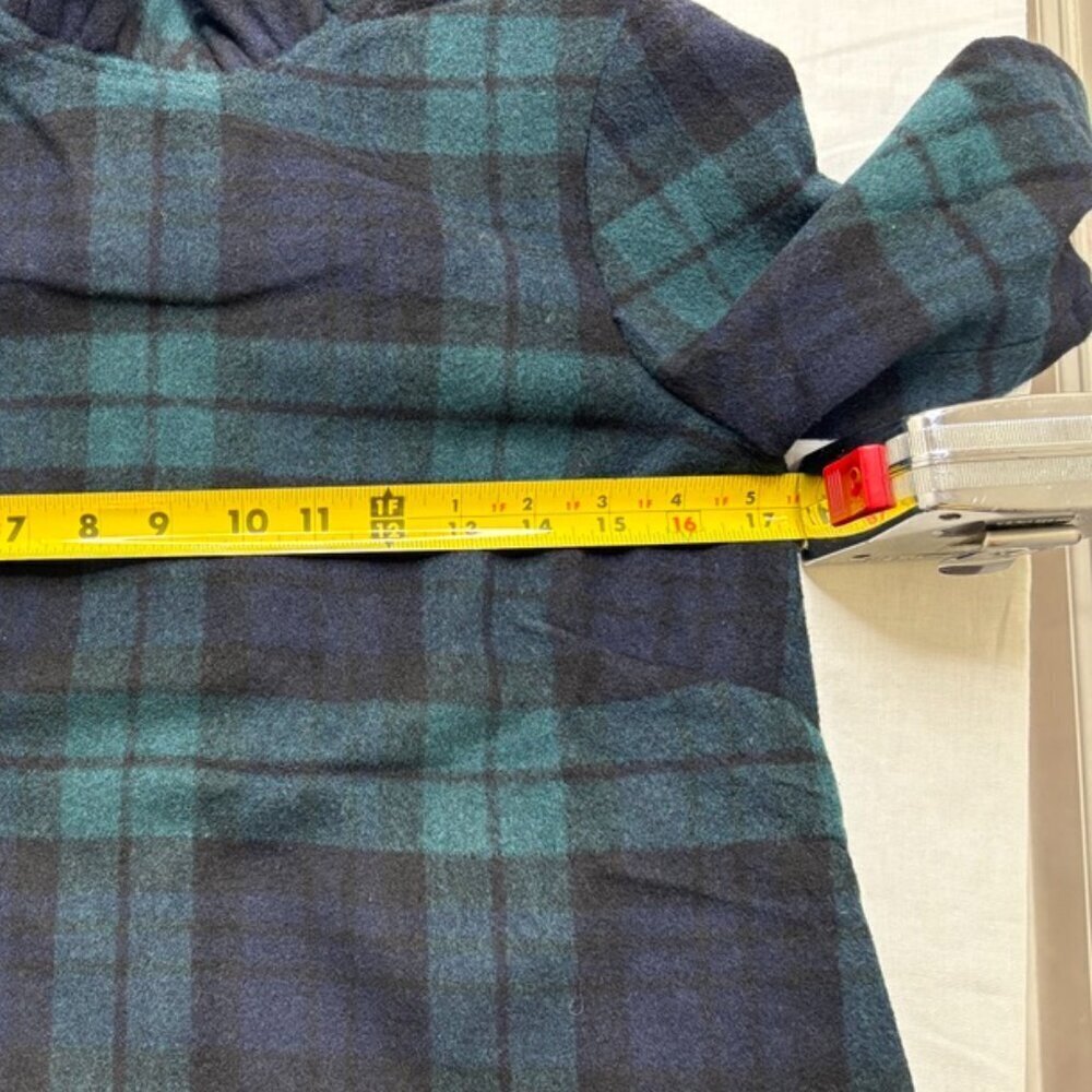 NEW NWT Tuckernuck Blackwatch Faye Blouse Green Navy Plaid Ruffle Tie Prep XS - Picture 11 of 14